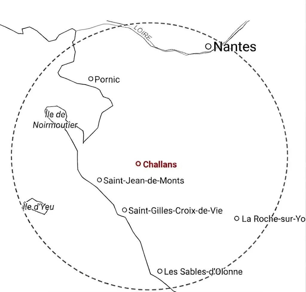 carte intervention sarl bossard challans noirmoutier, saint jean de Monts, Saint Gilles Croix de Vie, Ile d'Yeu, les Sables d'Olonne